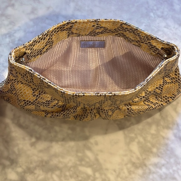 Lauren Merkin Louise yellow and grey snake skin clutch - Picture 2 of 3